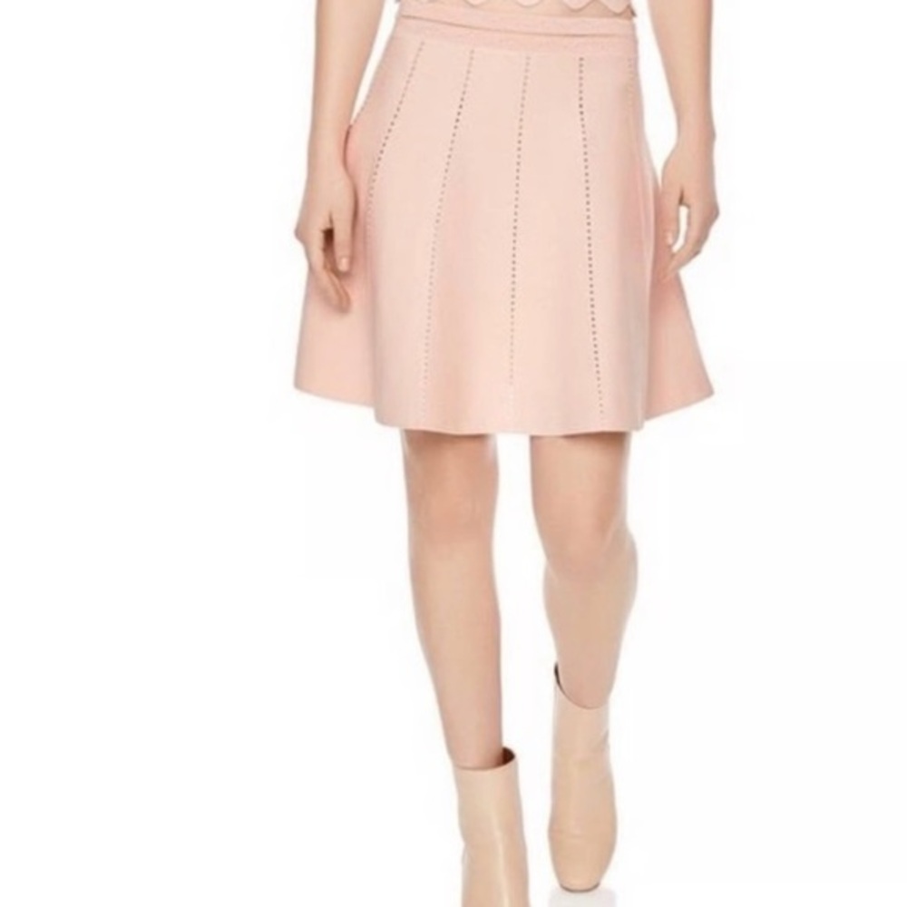 Sandro | blush light pink elastic waist a line stretchy skirt brand sz 2 (US 6)